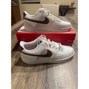 Nike‎ Court Vision Lo White Team Red Adobe Womens 11 Sneakers FQ7628-100